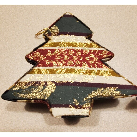 Vintage Christmas tree shaped 5 inch felt lined on bottom nwt - Picture 2 of 11